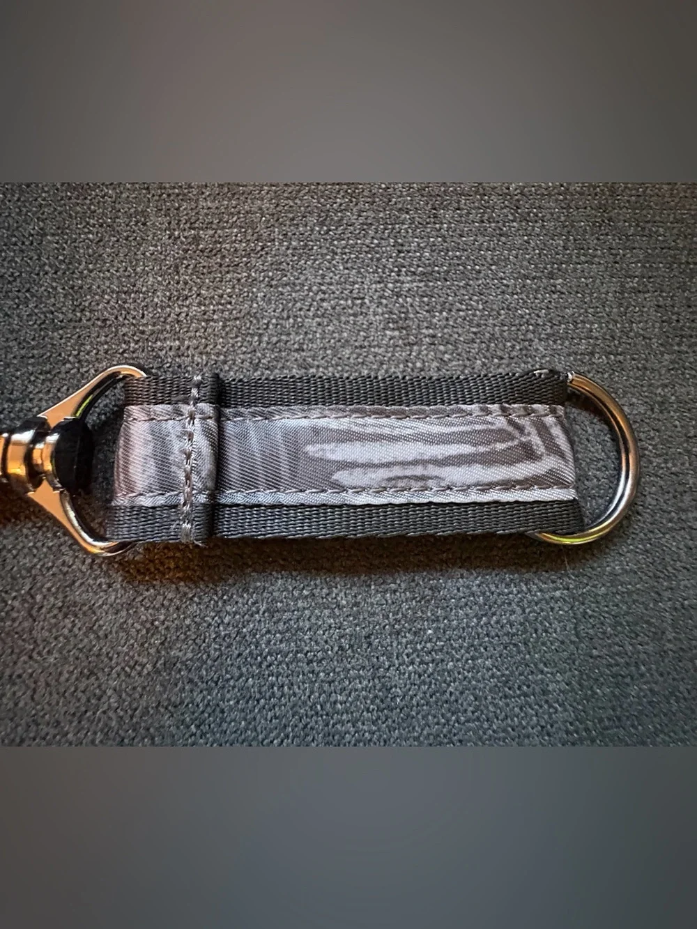 Lug Link Printed Key Chain / Keychain – Tropical Black (Palms Gray Grey)